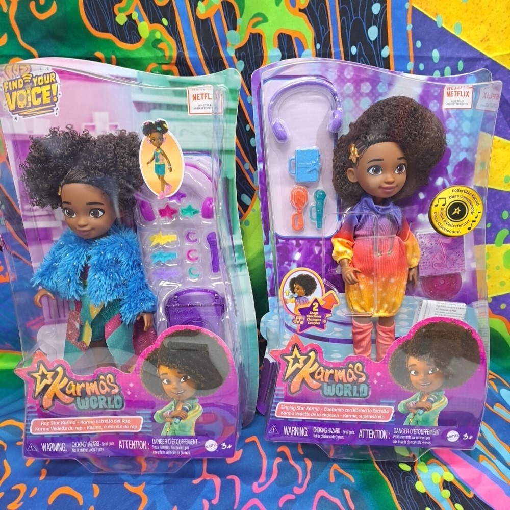 Lot Of 2, Karma's World Rap Star & Singing Star ‎ Karma Dolls Sealed New